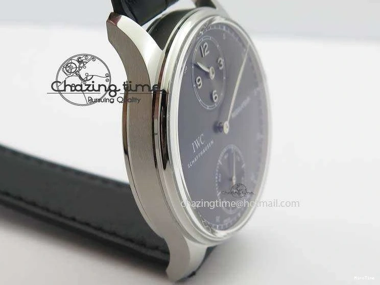 MIROTIME 0407 Portuguese IW544404 SS Gray Dial On Black Leather Strap A Practical 7259